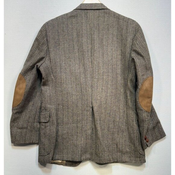 Gokeys Mens Wool Tweed Blazer Elbow Patches & Leather Buttons 42A Brown - Picture 16 of 16